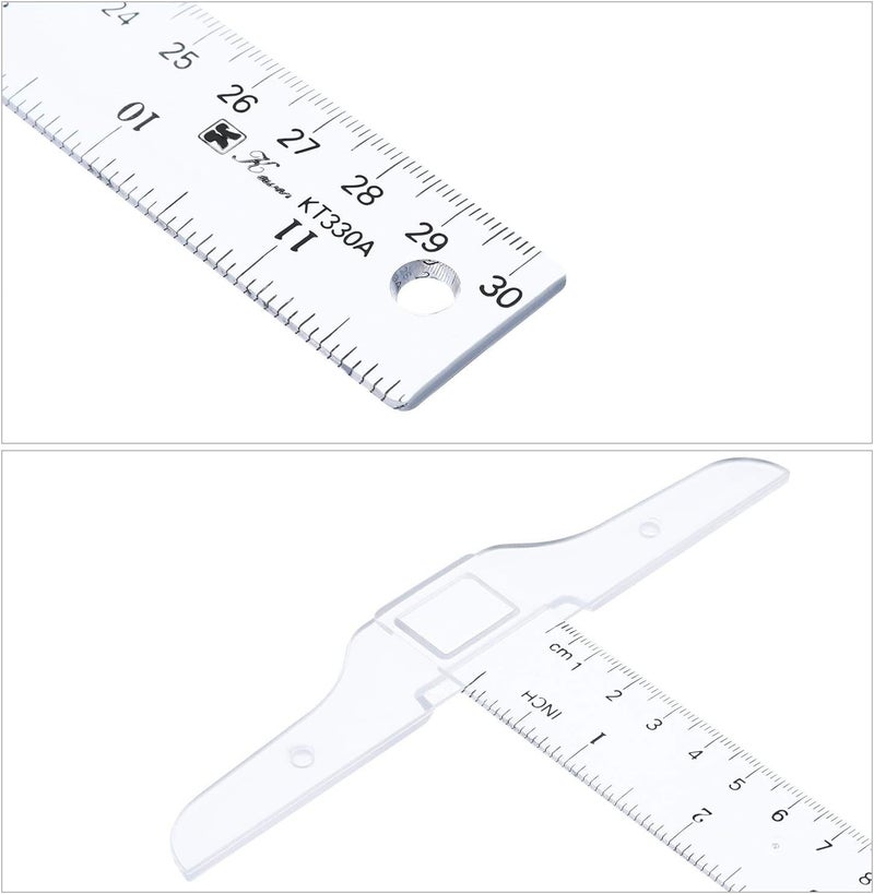 Pangda 12 Inch/ 30 cm Junior T-Square Plastic Transparent T-Ruler for Drafting and General Layout Work (1) - Image 3